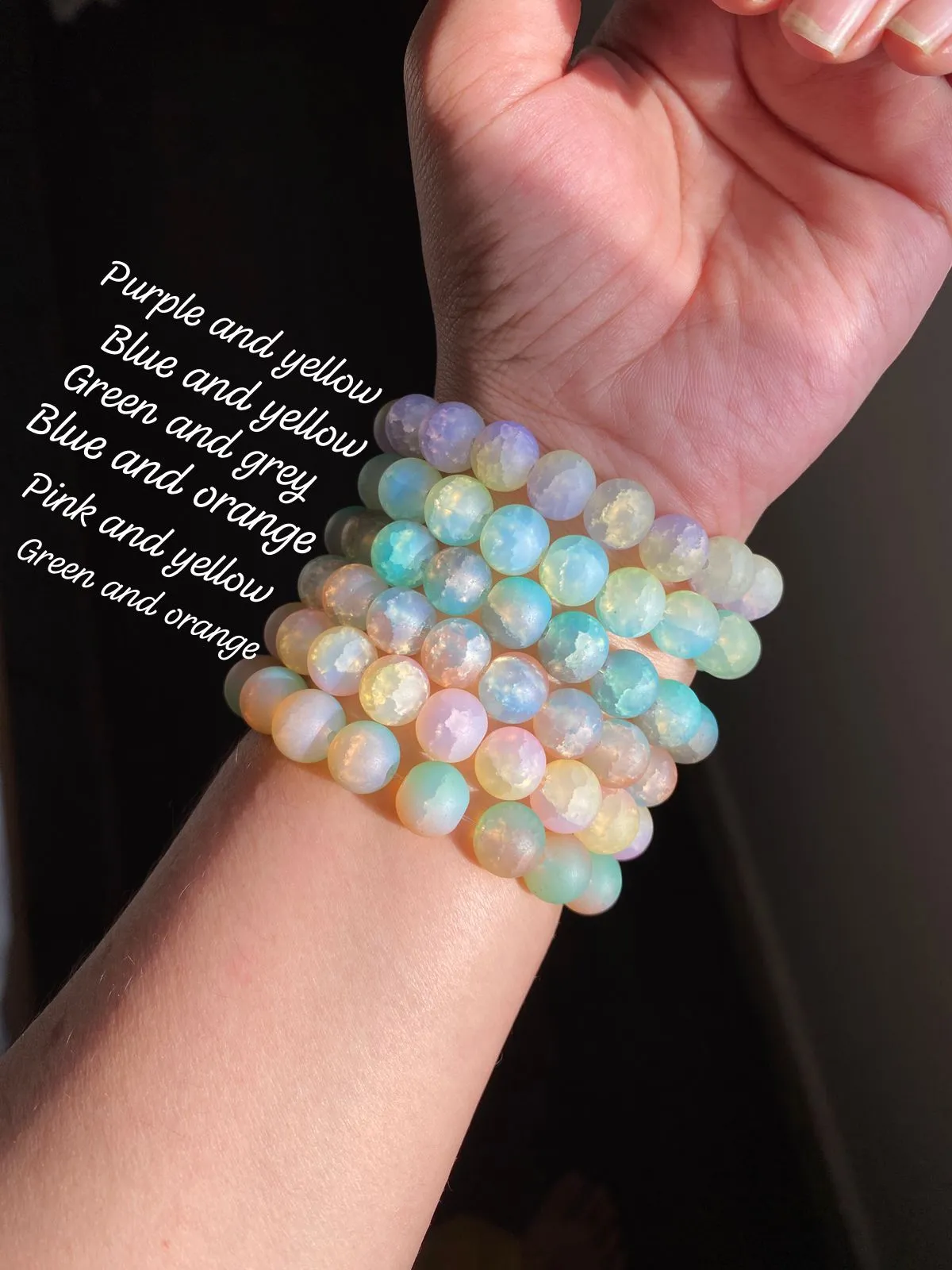 MATTE MARBLE STONED TWO-TONED BRACELETS