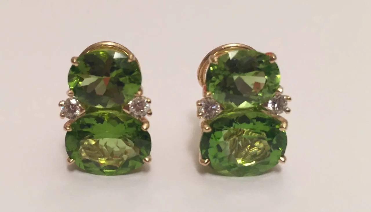 Medium GUM DROP™ Earrings with Peridot and Diamonds