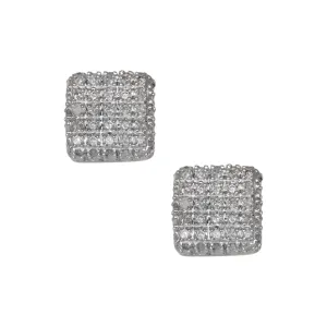 Men's Micro-Pavé Cube Diamond Stud Earrings 0.35ct 10K Yellow Gold