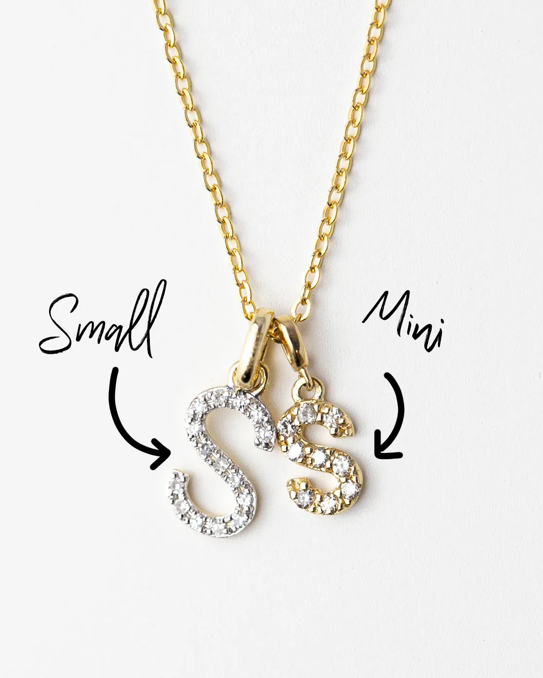 Mini Diamond Initial Necklace