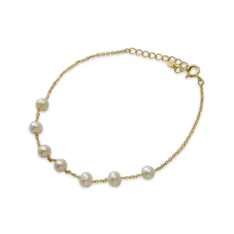 Mini Pearl Sterling Silver Bracelet