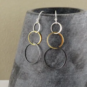 Mixed Metal Circles Earrings