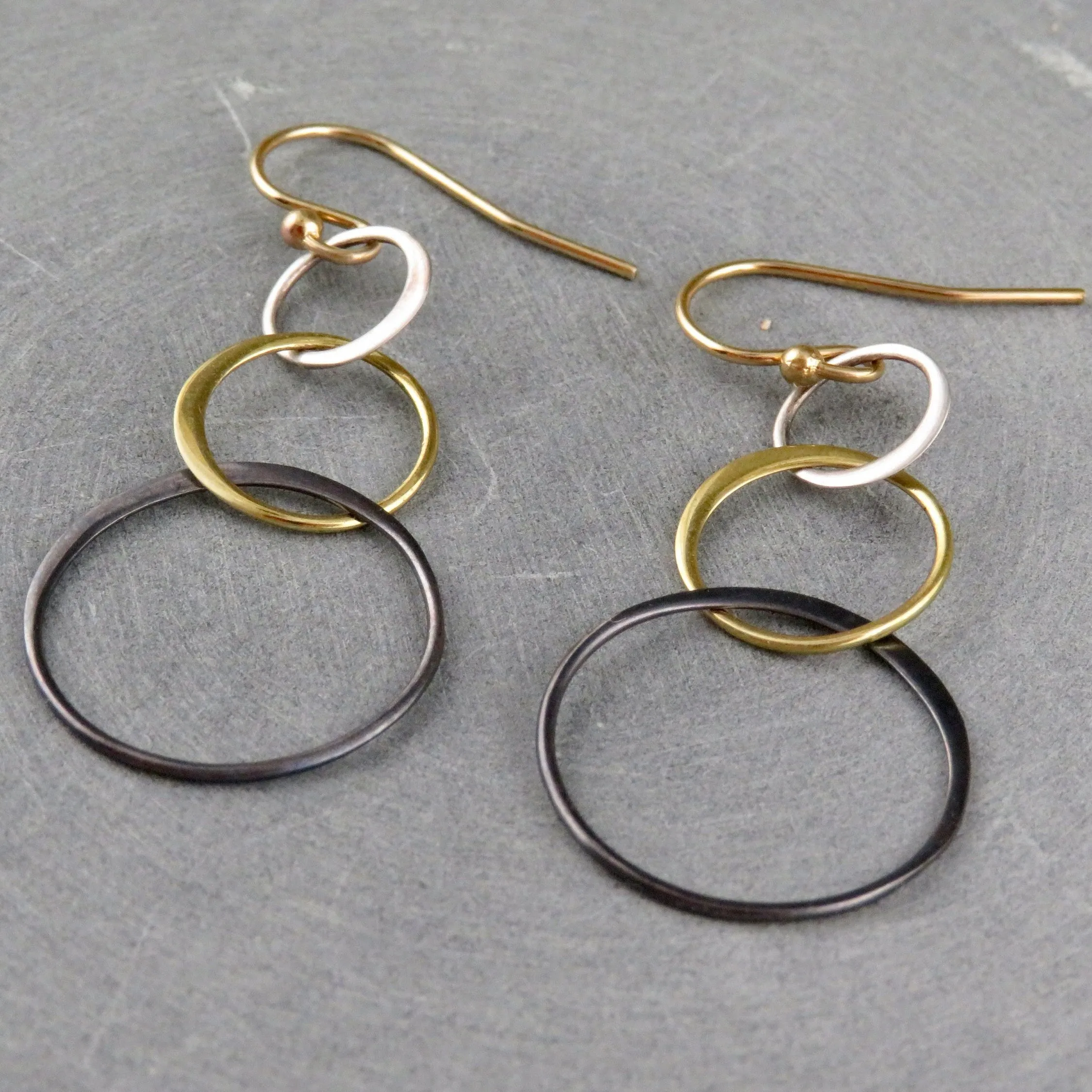 Mixed Metal Circles Earrings