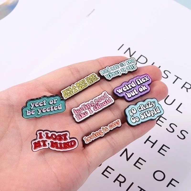 Modern Style Letter Alloy Stamping Stoving Varnish Plating Unisex Brooches