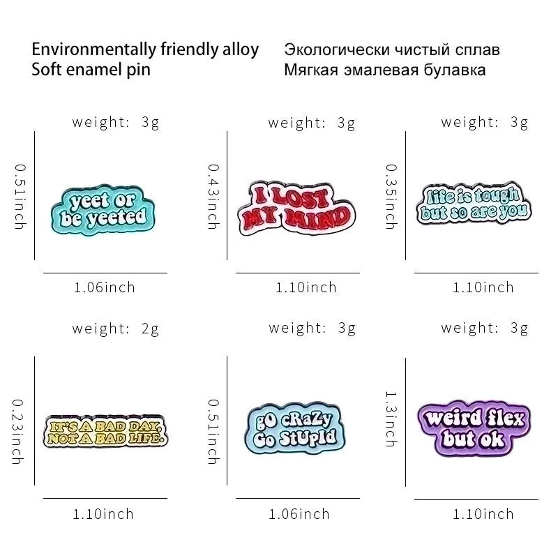 Modern Style Letter Alloy Stamping Stoving Varnish Plating Unisex Brooches