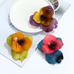 Modern Style Pin Flower Arylic Women'S Brooches