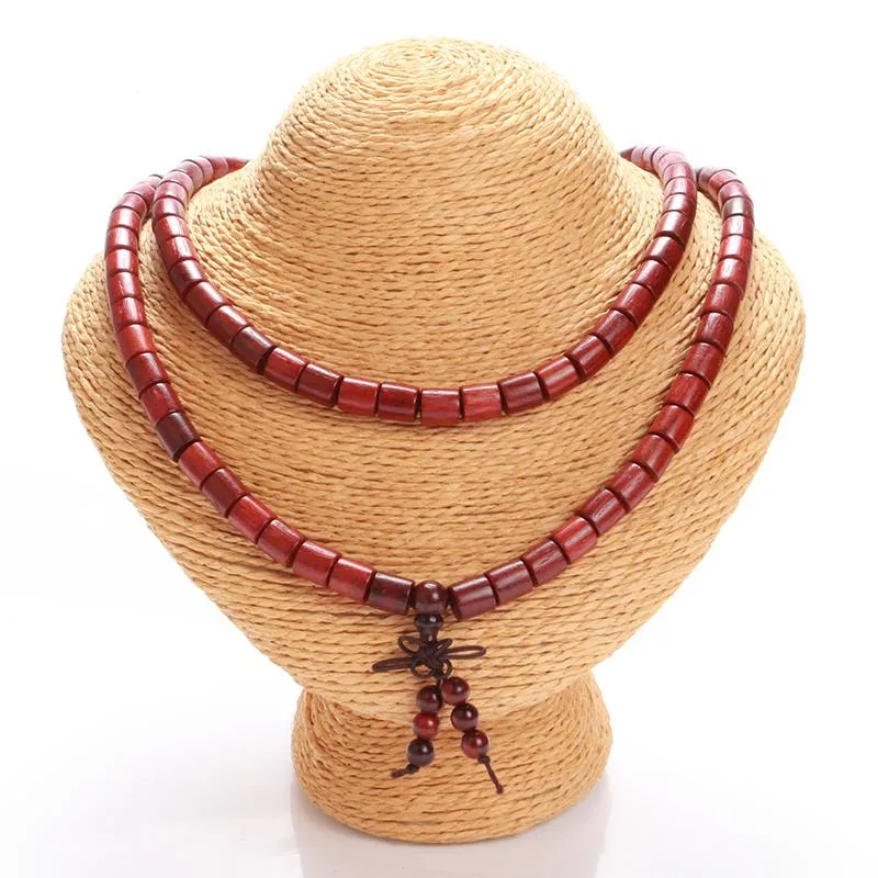 Natural Redwood 108 Beads Multi-layer Meditation Mala Bracelet