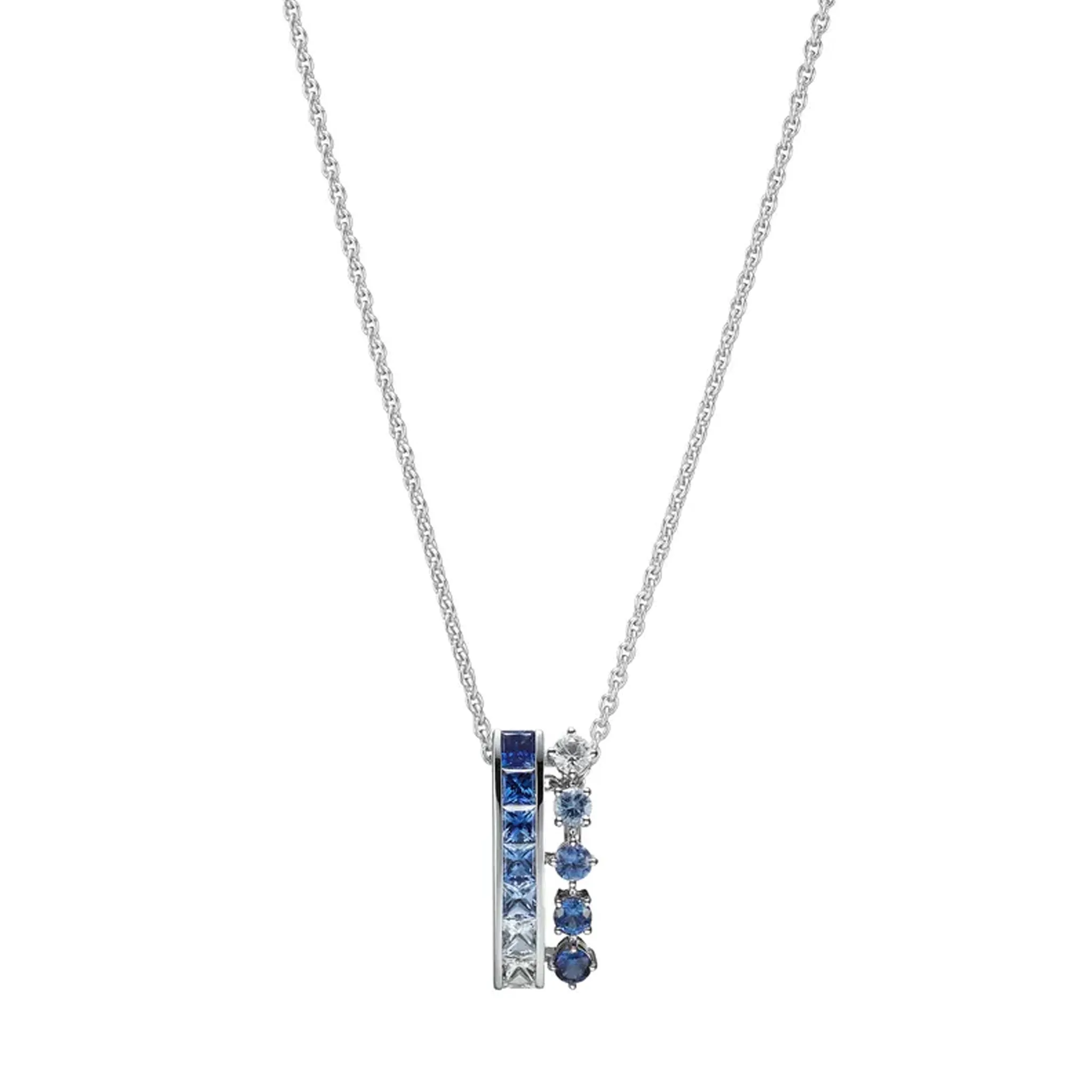 Ocean Collection Sapphire Pendant in 18K White Gold