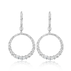 Open Circle Diamond Dangle Earrings