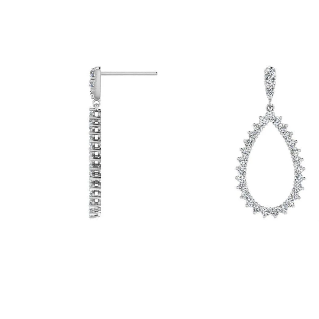 Open Diamond Drop Earrings