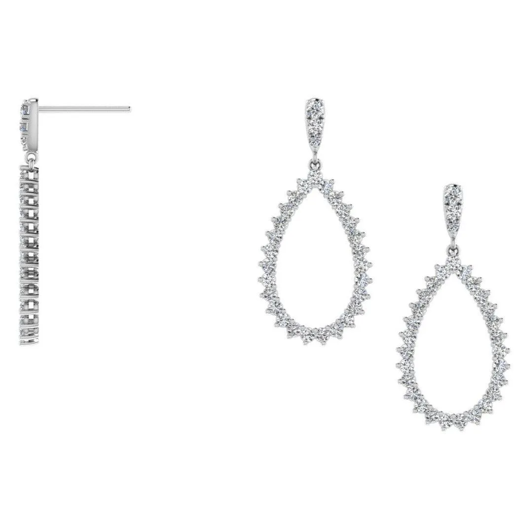 Open Diamond Drop Earrings