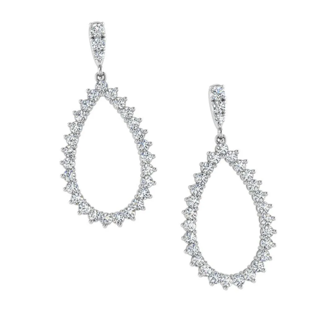 Open Diamond Drop Earrings