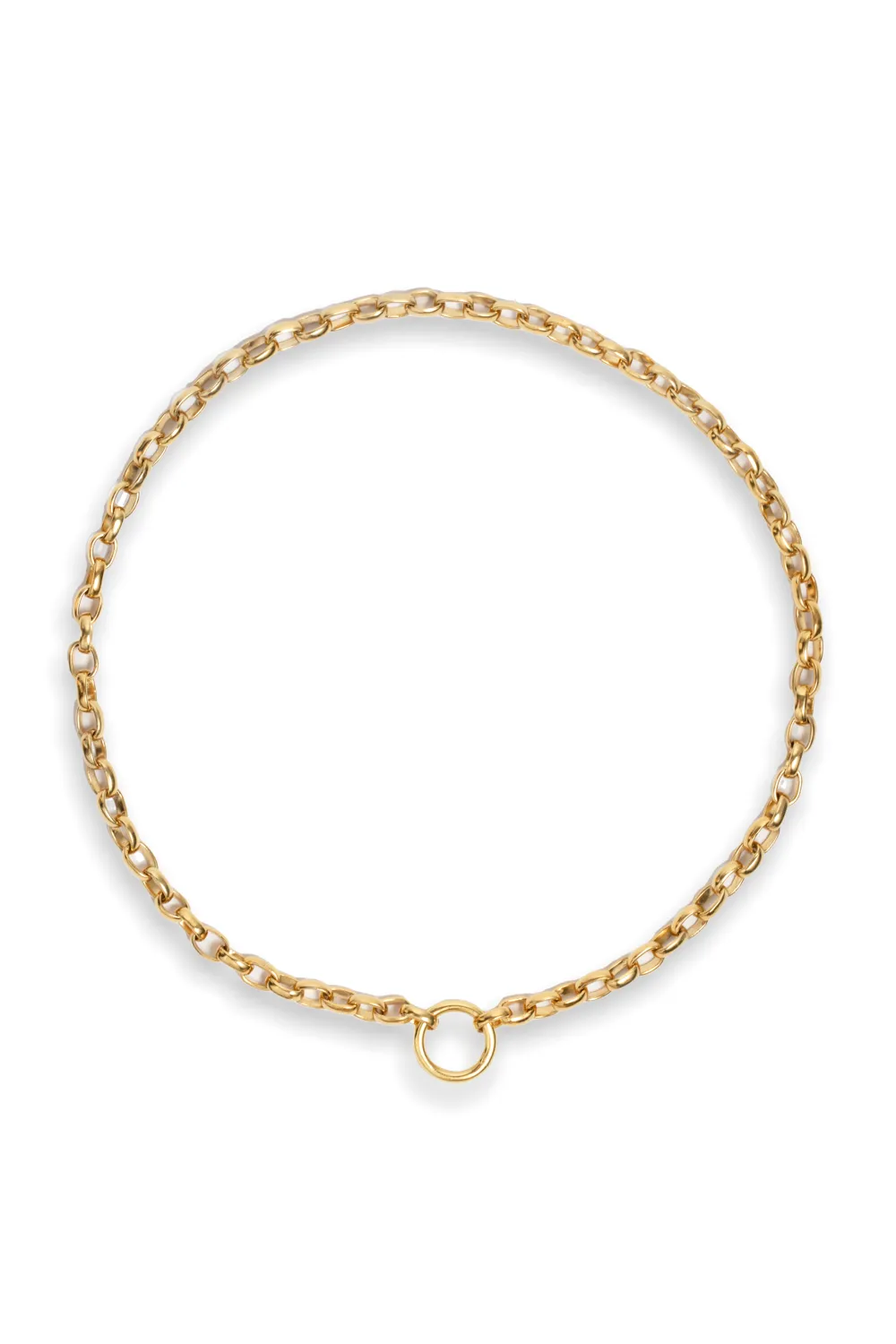 Oval Charm Loop Chain in Gold