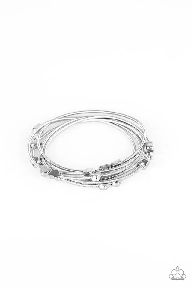 Paparazzi Bracelet ~ Charmingly Cupid - Silver