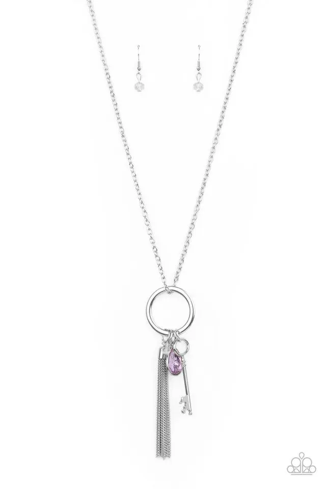 Paparazzi Necklace ~ Unlock Your Sparkle - Purple