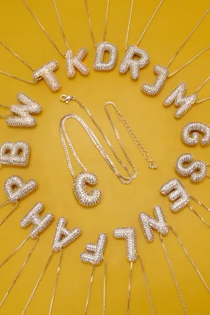 Personalized Bubble Necklace A Gold