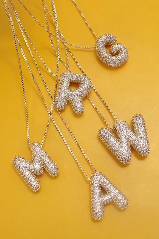 Personalized Bubble Necklace A Gold