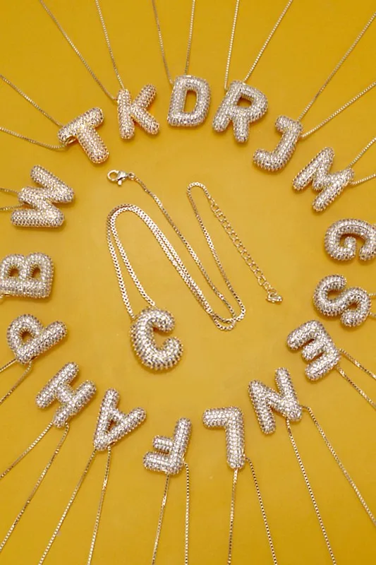 Personalized Bubble Necklace A Gold