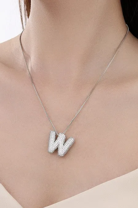 Personalized Bubble Necklace N Silver