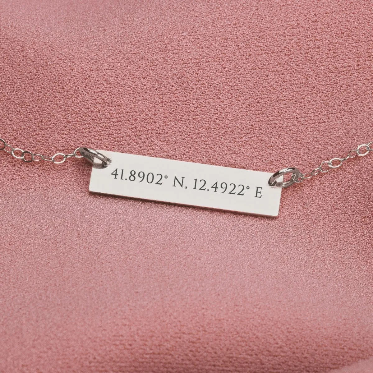 Personalized Coordinates Bar Necklace