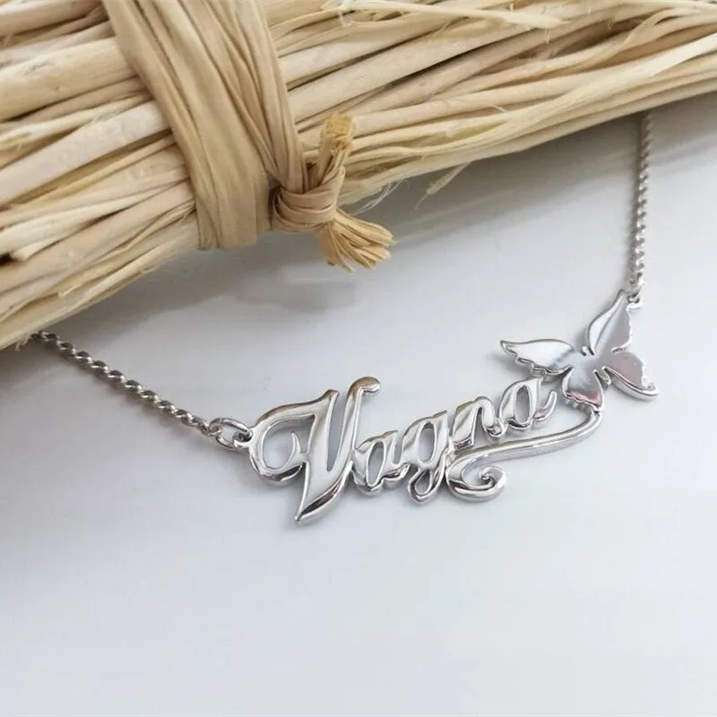 Personalized Flower Name Necklaces For Women Girl Favorite Jewelry Custom Musical Note Heart Nameplate Beauty Necklace