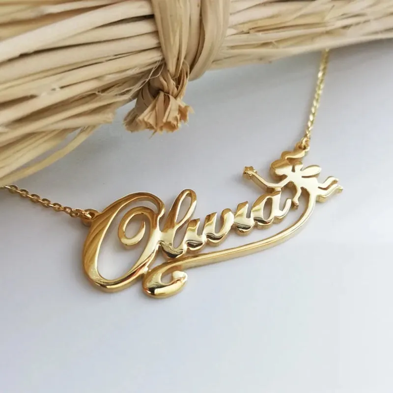 Personalized Flower Name Necklaces For Women Girl Favorite Jewelry Custom Musical Note Heart Nameplate Beauty Necklace