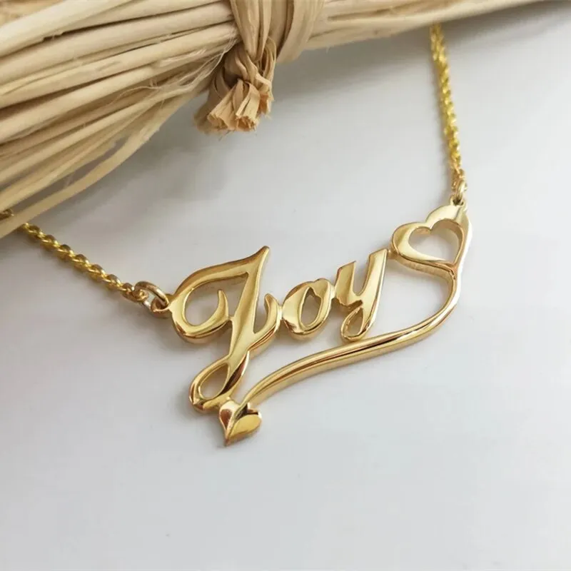 Personalized Flower Name Necklaces For Women Girl Favorite Jewelry Custom Musical Note Heart Nameplate Beauty Necklace