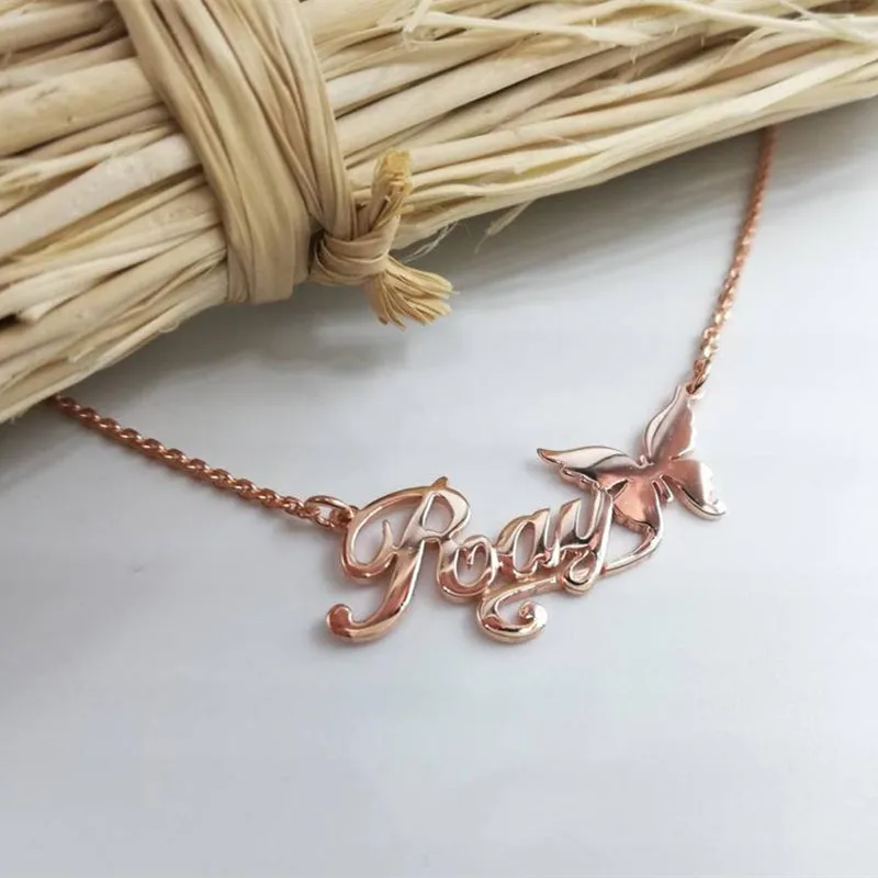 Personalized Flower Name Necklaces For Women Girl Favorite Jewelry Custom Musical Note Heart Nameplate Beauty Necklace