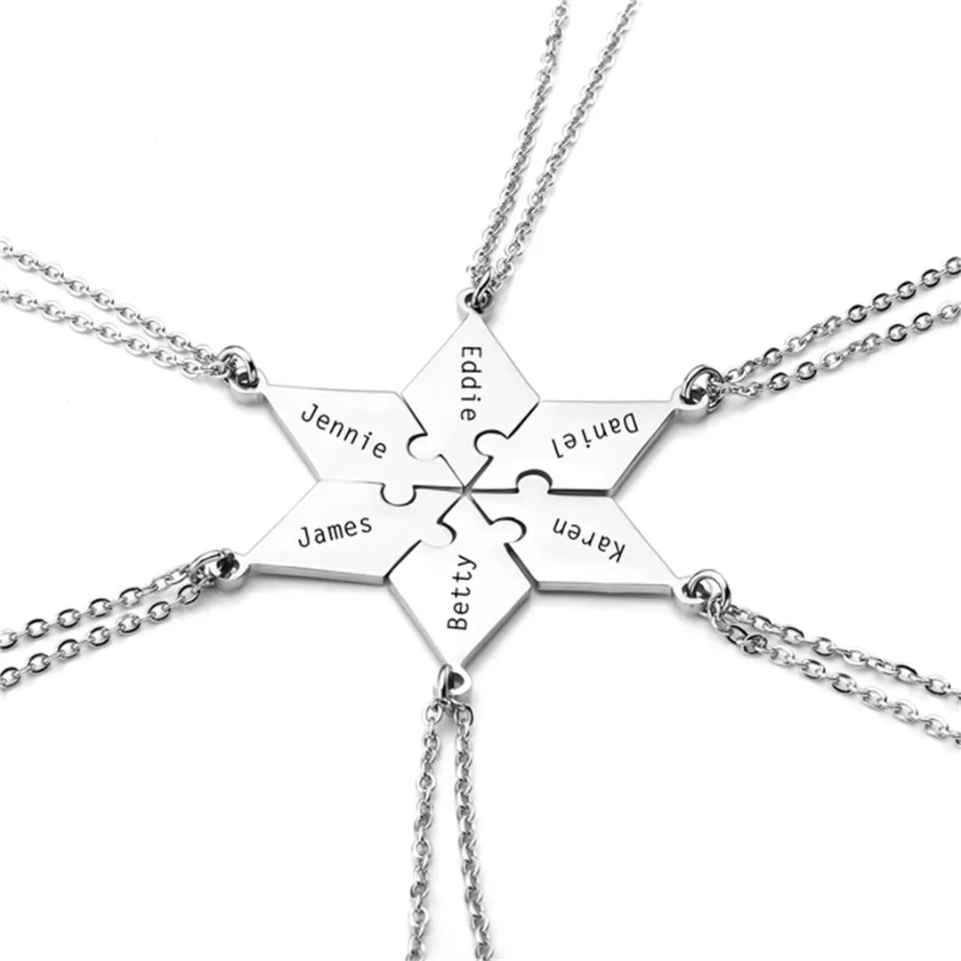 Personalized Friendship Necklaces for 6 | Jovivi