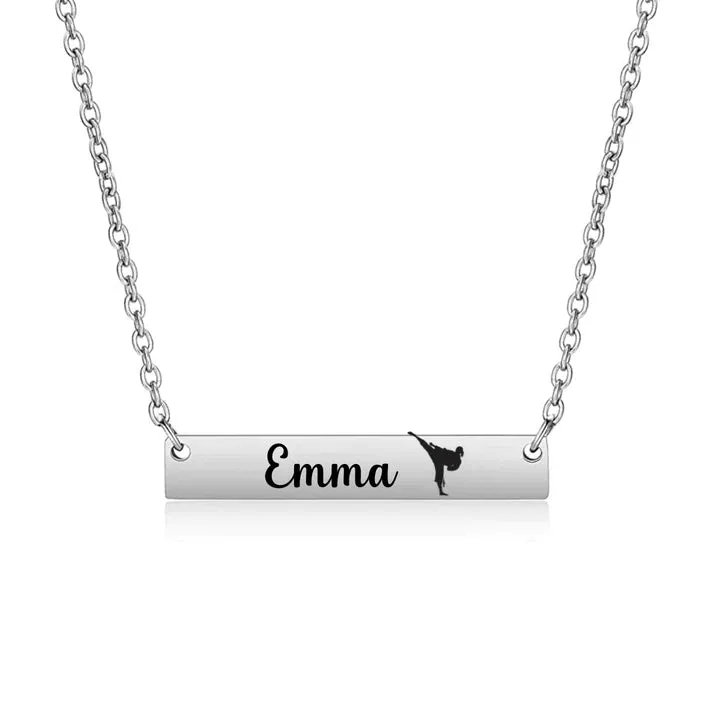 Personalized Martial Arts Bar Necklace