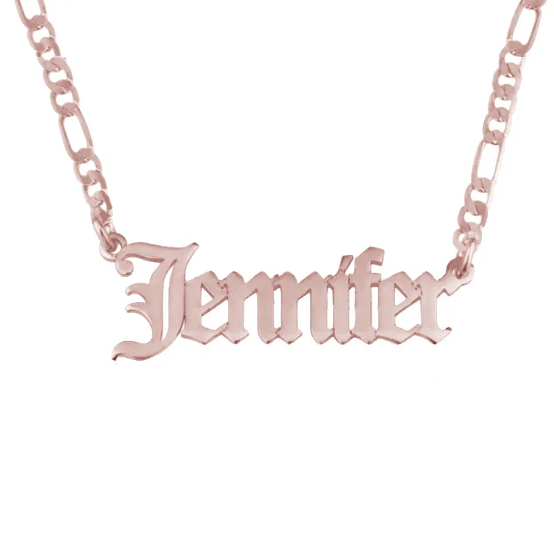 Personalized Old English Name Necklace