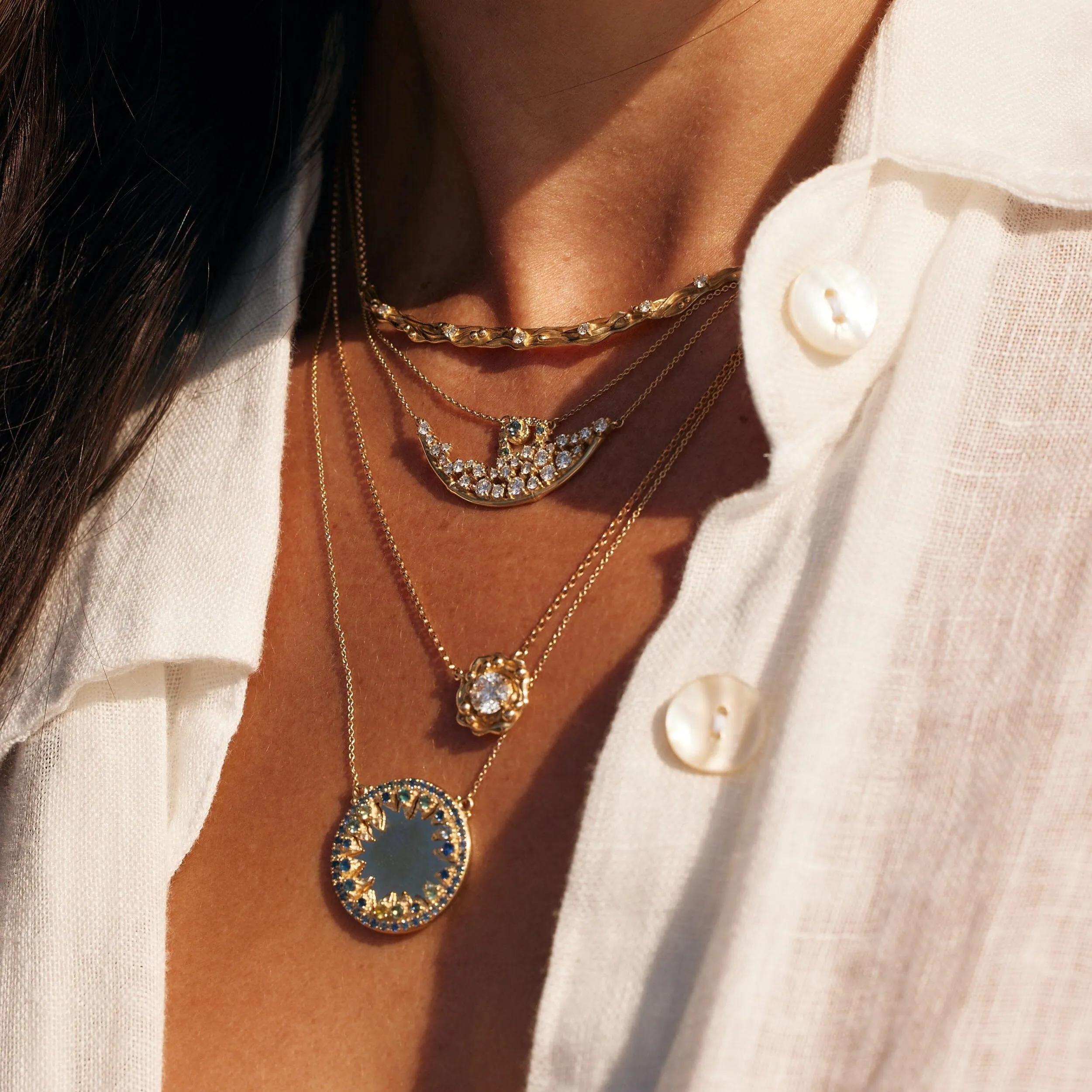 Personalized Sapphire Sol Necklace