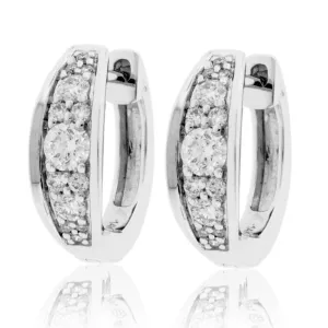 Petite Huggie Diamond Hoop Earrings