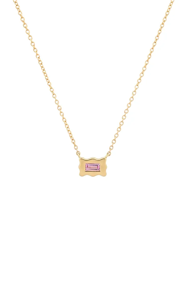 Pink Sapphire Baguette Small Form Necklace