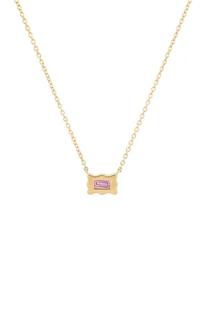 Pink Sapphire Baguette Small Form Necklace