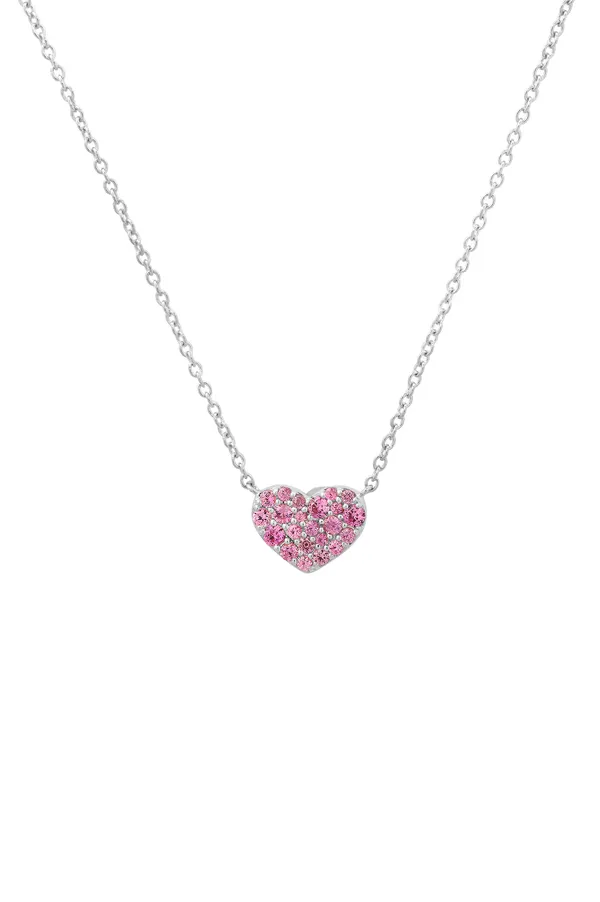 Pink Sapphire Smushed Heart Necklace