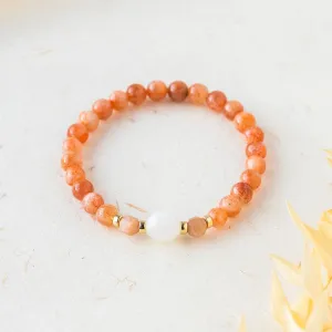 Radiant Harmony Sunstone & Moonstone Gemstone Bracelet 6mm