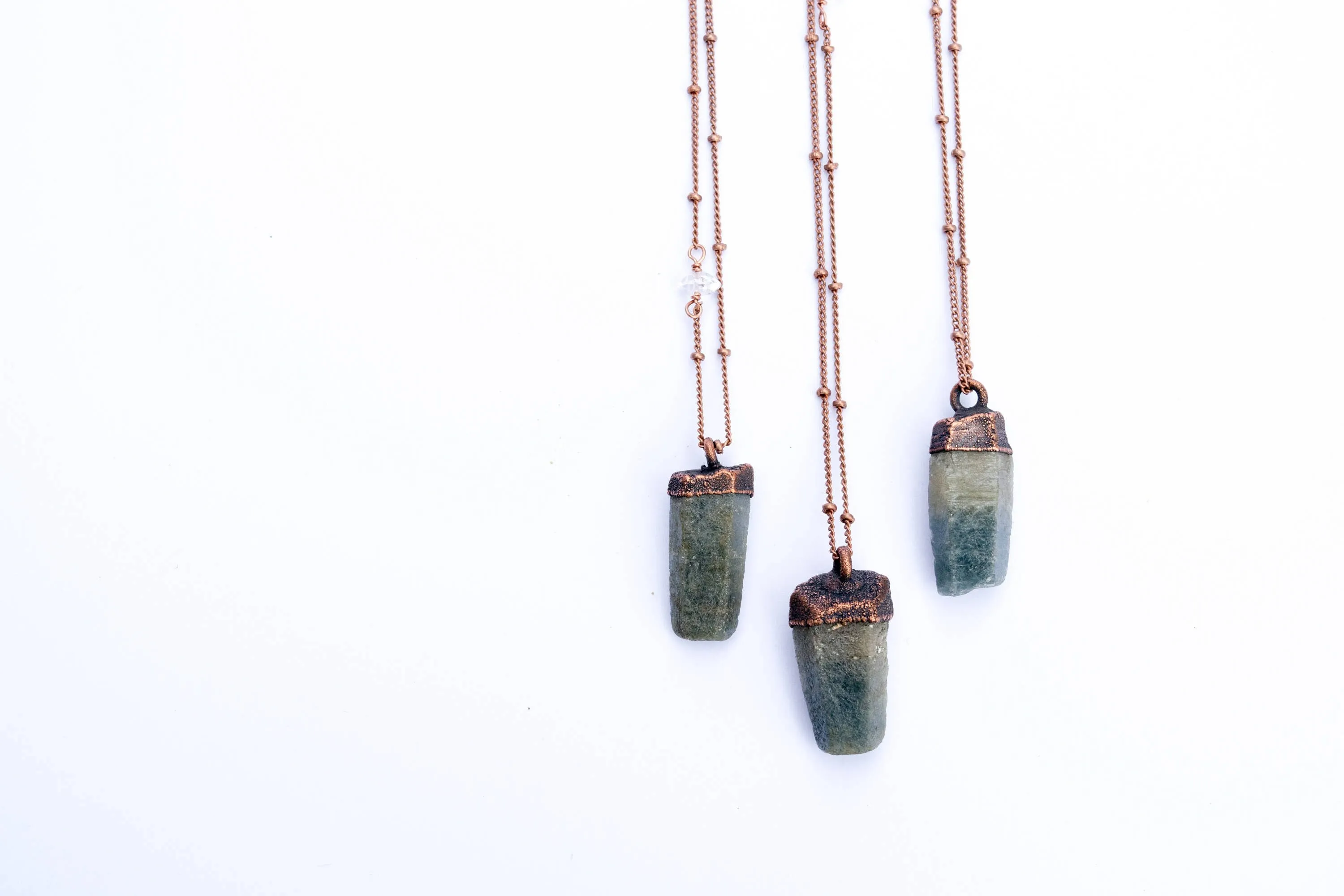 Raw sapphire necklace | Raw sapphire crystal pendant