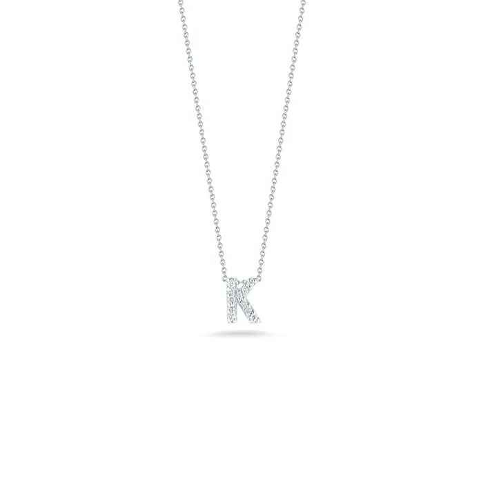 Roberto Coin Tiny Treasures Diamond Love Letter “K” Necklace