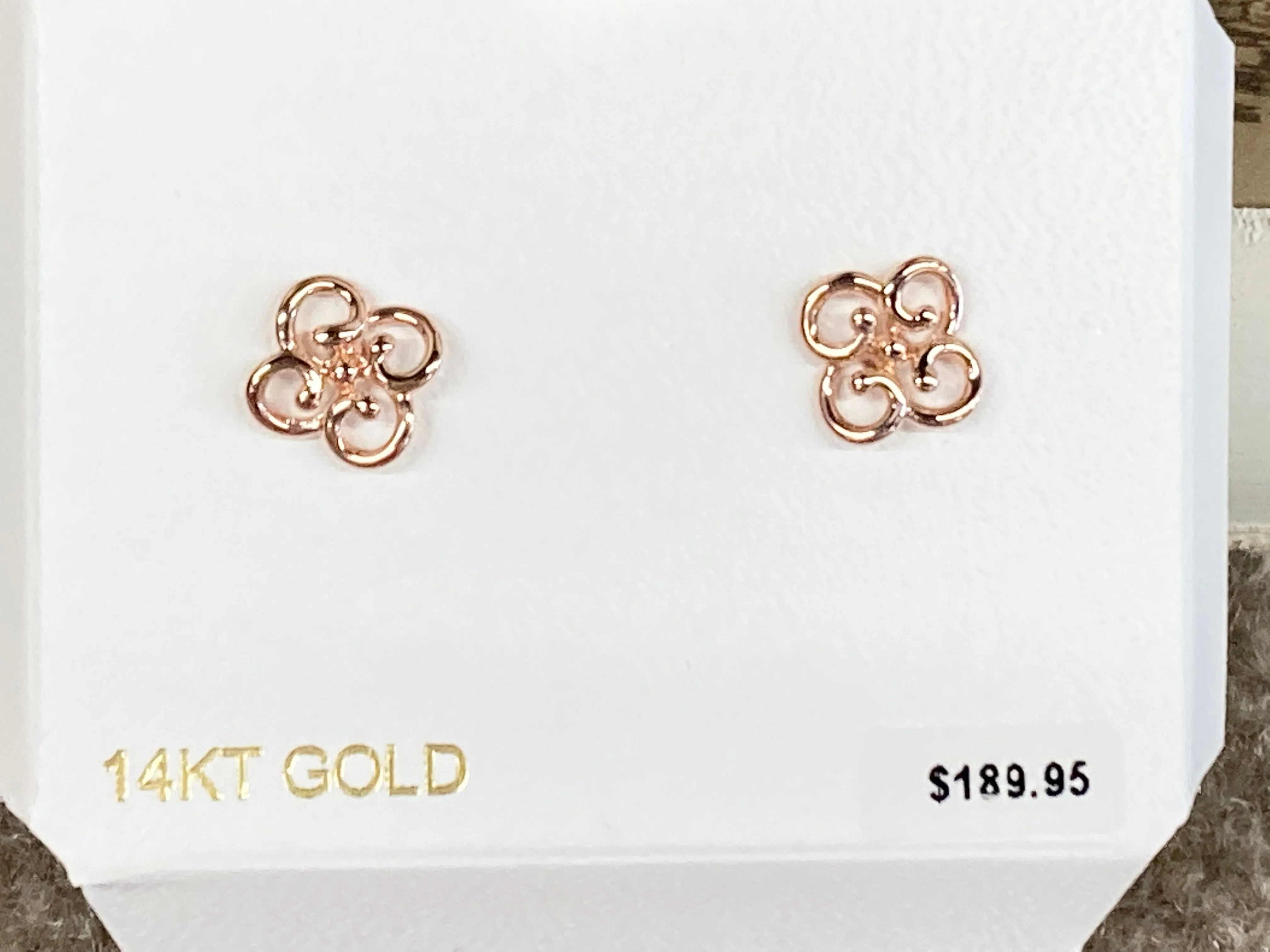 Rose Gold Knot Stud Earrings