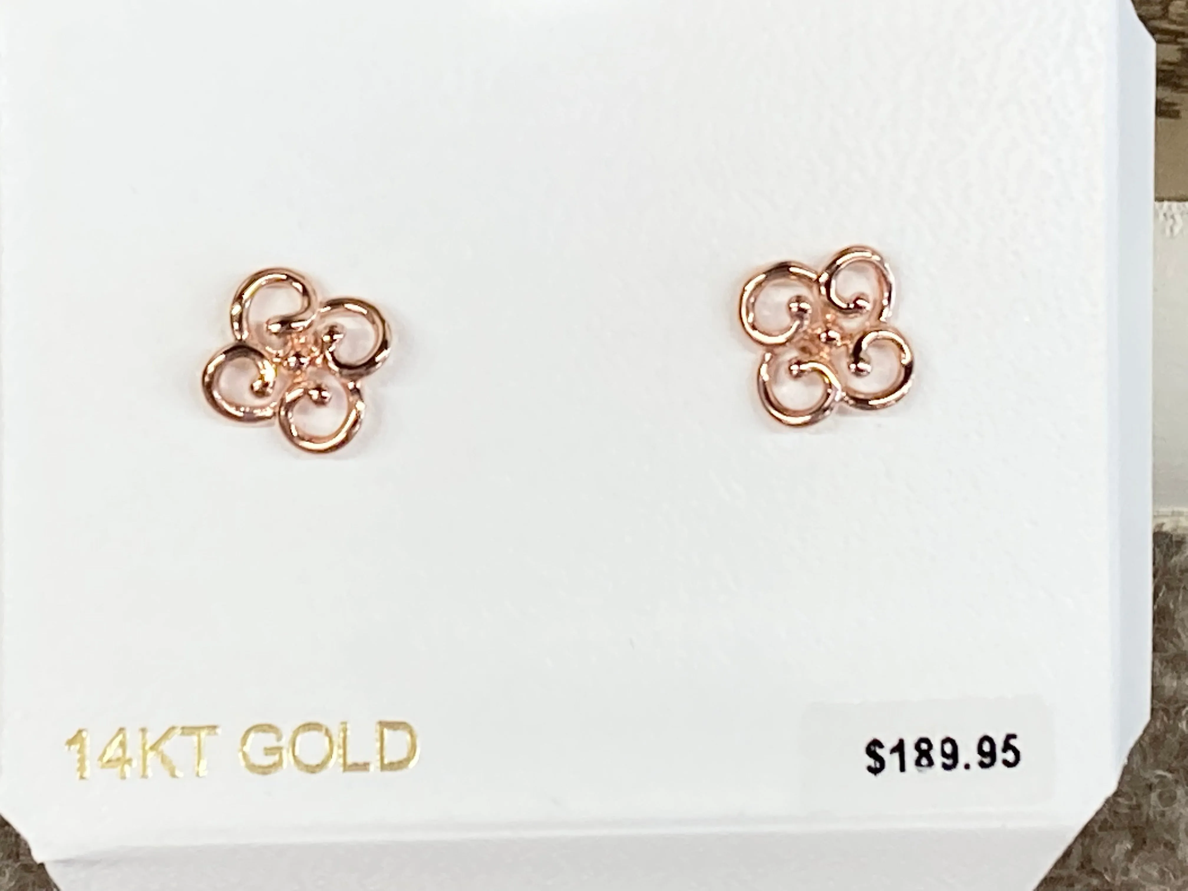 Rose Gold Knot Stud Earrings