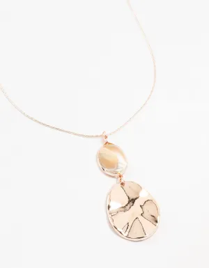 Rose Gold Stone Multiple Pendants Necklace