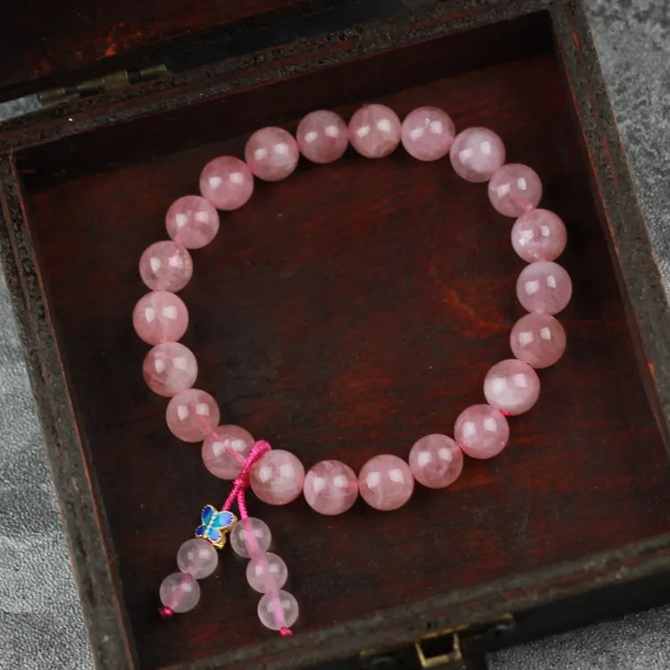 Rose Quartz Beaded Bracelet Handmade Gemstone Jewelry Accessories Gifts For Women