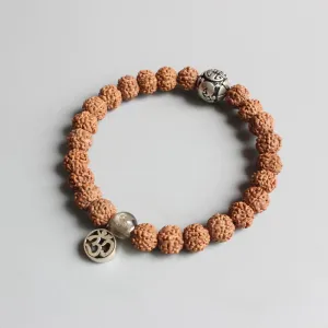 Rudraksha Yoga OM Sign Mala Beads Stretch Bracelet