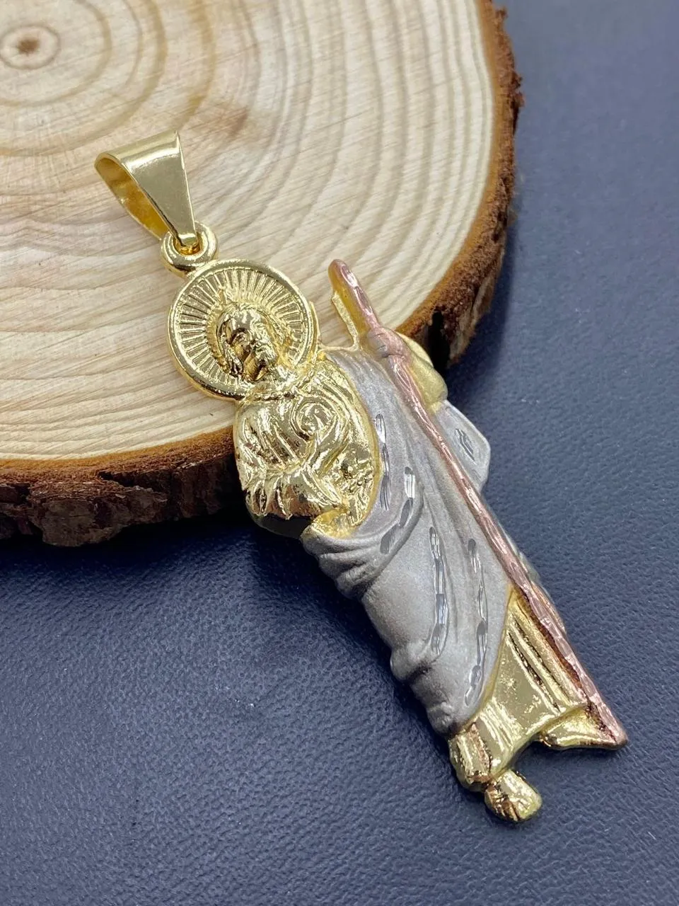 Saint Jude Pendant For Men / San Judas Pendant 2.5x1" / Mens Pendant / Dije de San Judas en Oro Lamindo Para Hombre