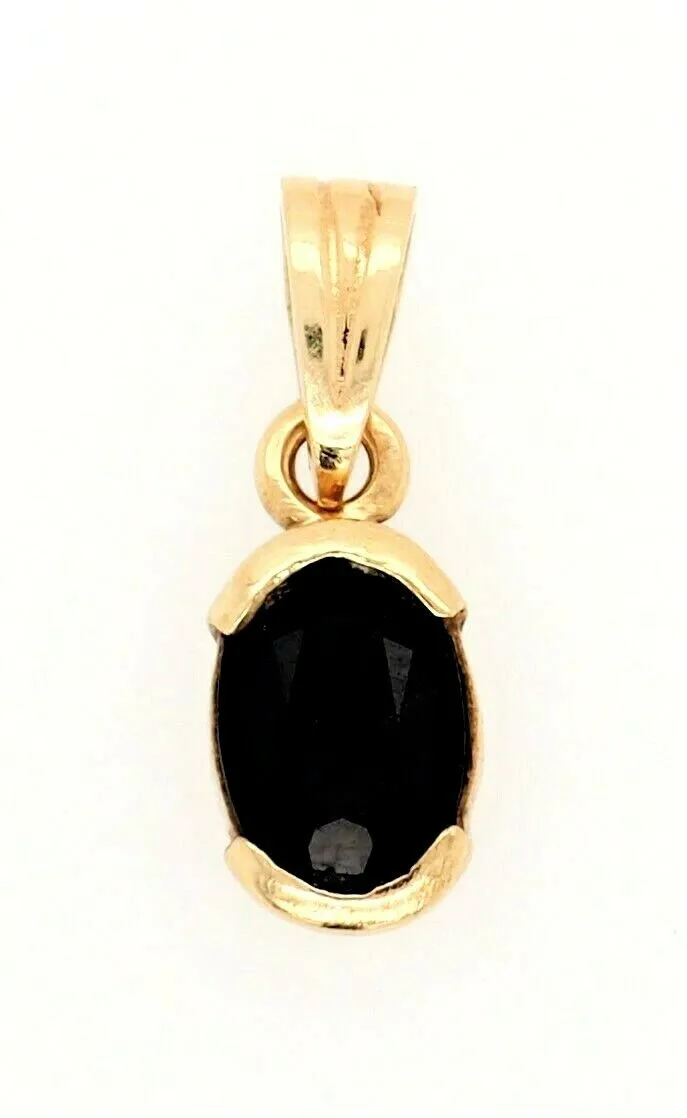 Sapphire & 9ct Yellow Gold Pendant Gemstone Necklace Fine Jewellery