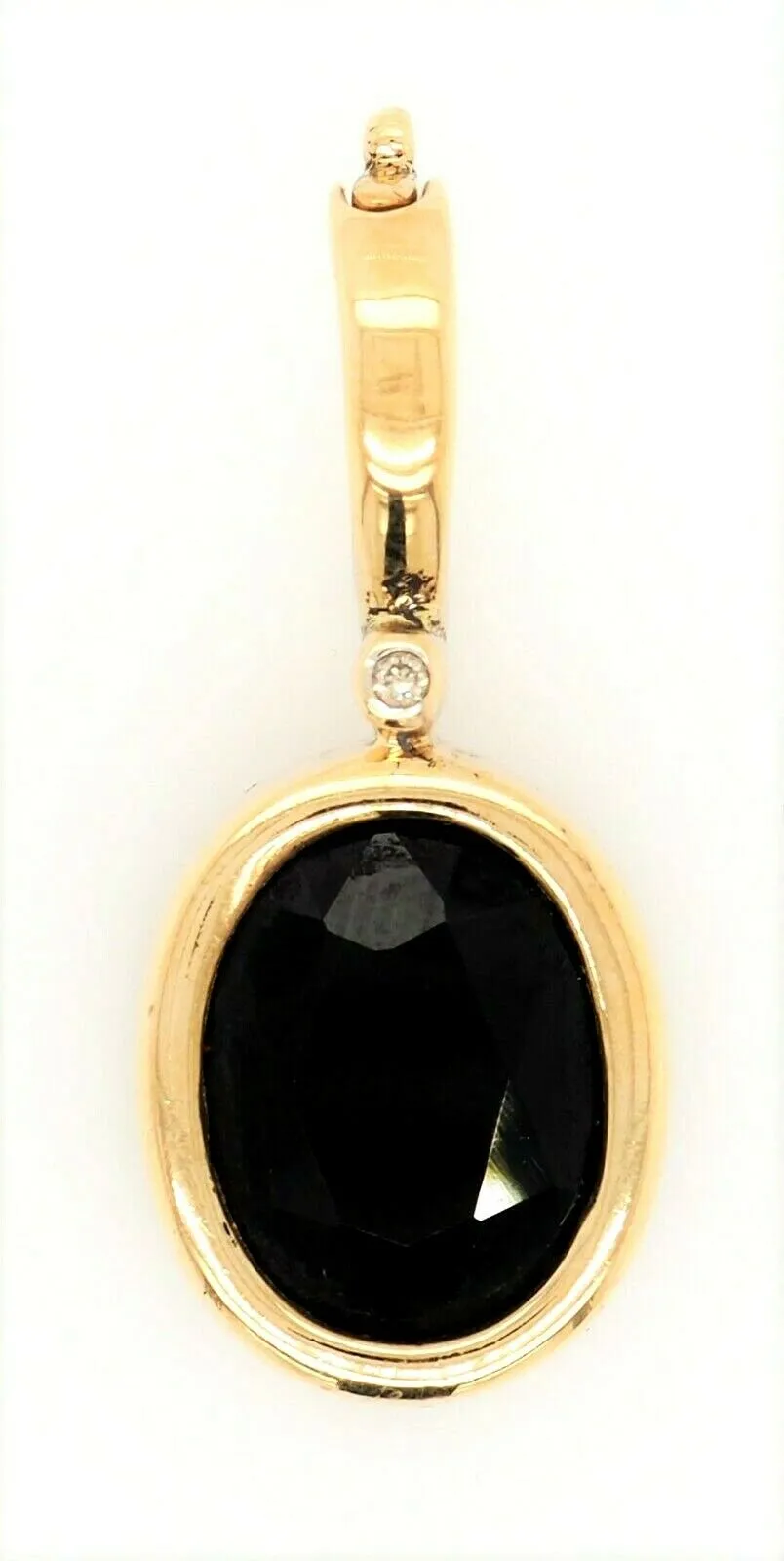 Sapphire & Diamond 9ct Yellow Gold Enhancer Pendant Fine Jewellery