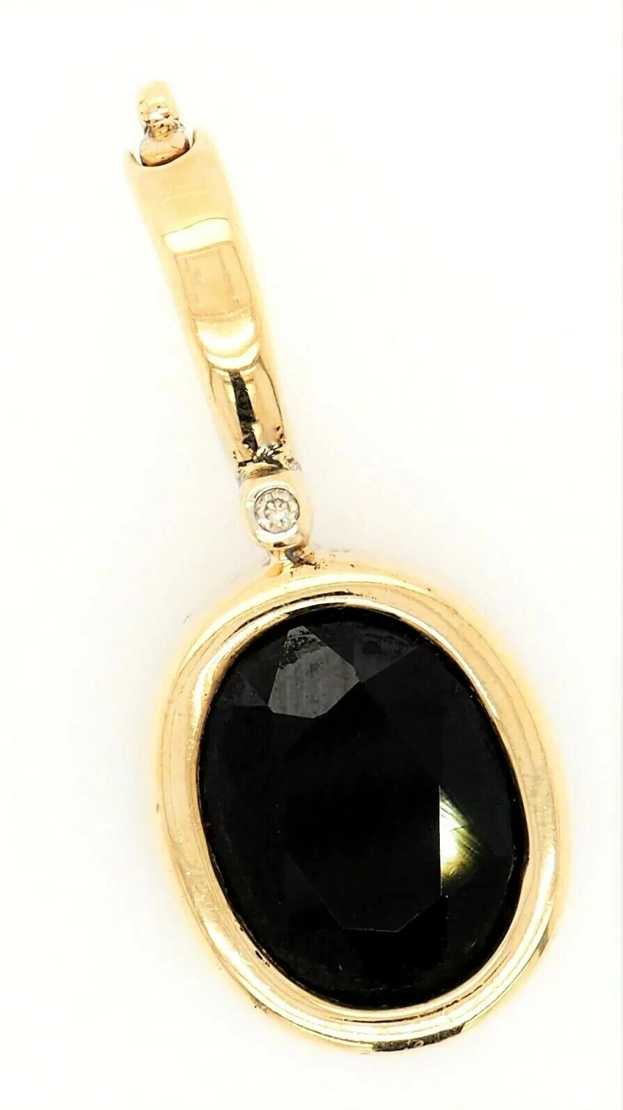 Sapphire & Diamond 9ct Yellow Gold Enhancer Pendant Fine Jewellery