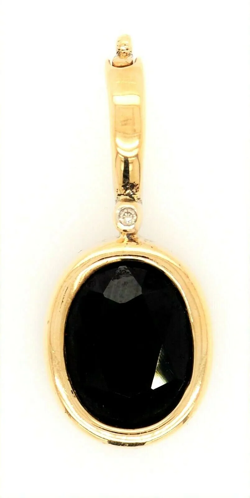 Sapphire & Diamond 9ct Yellow Gold Enhancer Pendant Fine Jewellery