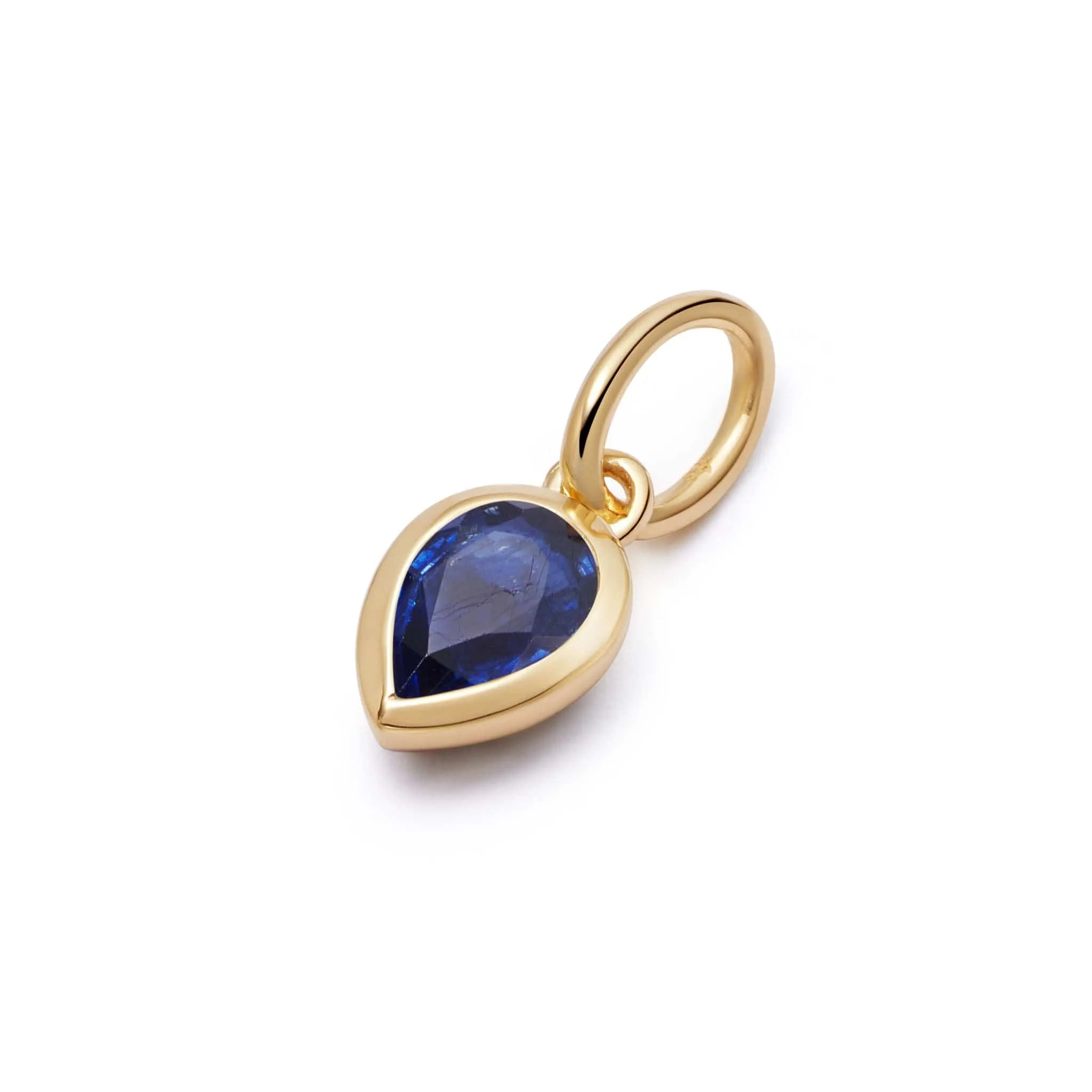 Sapphire September Birthstone Charm Pendant 18ct Gold Plate